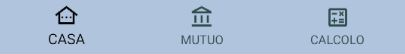 Menu inferiore per spostarsi tra le sezioni dell'app